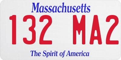 MA license plate 132MA2