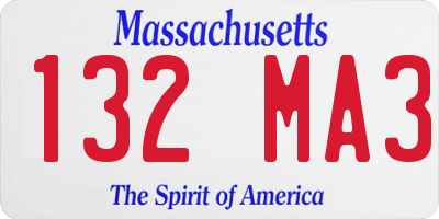 MA license plate 132MA3