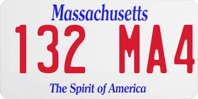 MA license plate 132MA4