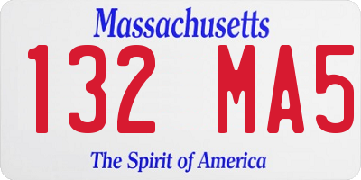 MA license plate 132MA5