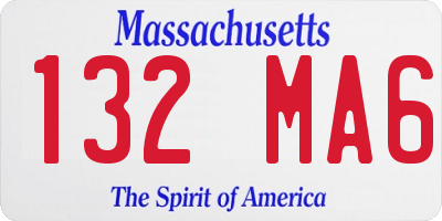 MA license plate 132MA6