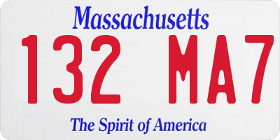 MA license plate 132MA7