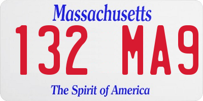MA license plate 132MA9