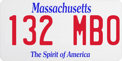 MA license plate 132MB0