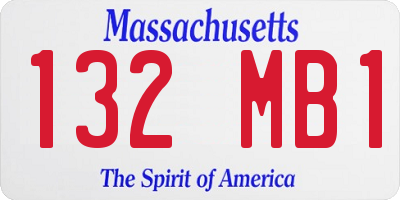 MA license plate 132MB1