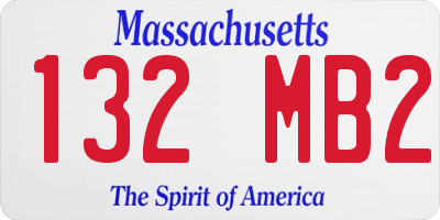 MA license plate 132MB2