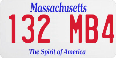 MA license plate 132MB4