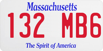 MA license plate 132MB6