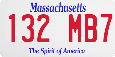 MA license plate 132MB7