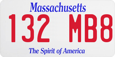 MA license plate 132MB8
