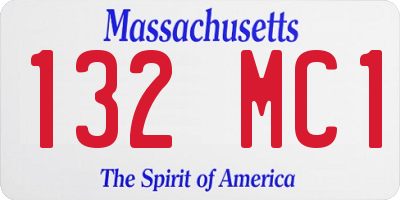 MA license plate 132MC1