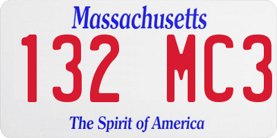 MA license plate 132MC3