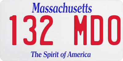 MA license plate 132MD0