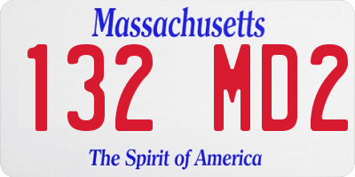 MA license plate 132MD2