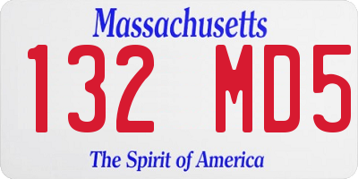 MA license plate 132MD5