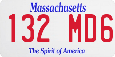 MA license plate 132MD6
