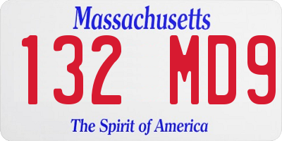 MA license plate 132MD9