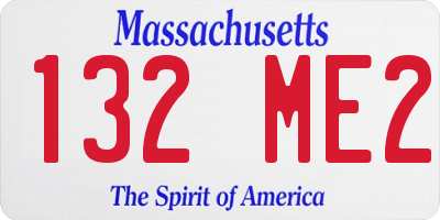 MA license plate 132ME2