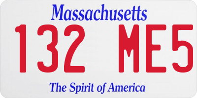 MA license plate 132ME5