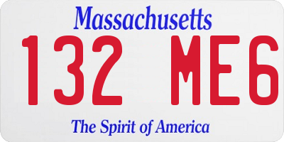 MA license plate 132ME6