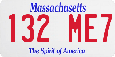 MA license plate 132ME7