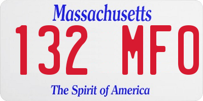 MA license plate 132MF0