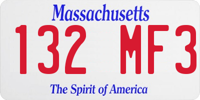 MA license plate 132MF3