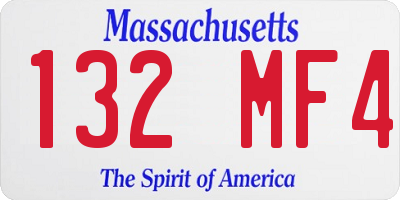 MA license plate 132MF4