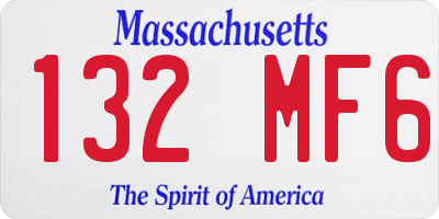 MA license plate 132MF6