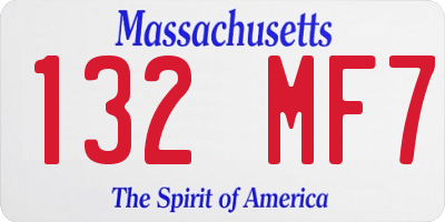 MA license plate 132MF7