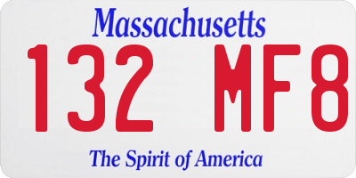 MA license plate 132MF8