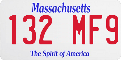 MA license plate 132MF9