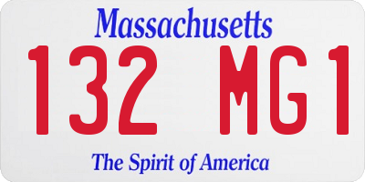 MA license plate 132MG1