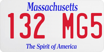 MA license plate 132MG5