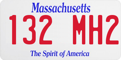 MA license plate 132MH2