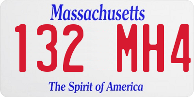 MA license plate 132MH4