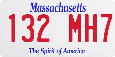 MA license plate 132MH7