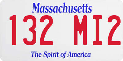 MA license plate 132MI2