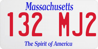 MA license plate 132MJ2