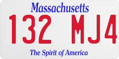 MA license plate 132MJ4