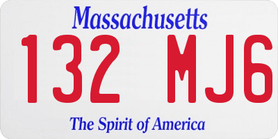 MA license plate 132MJ6