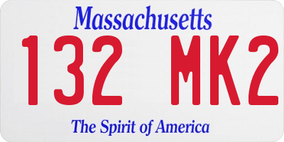 MA license plate 132MK2