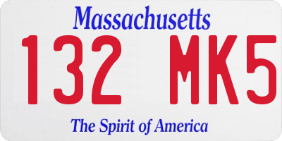 MA license plate 132MK5