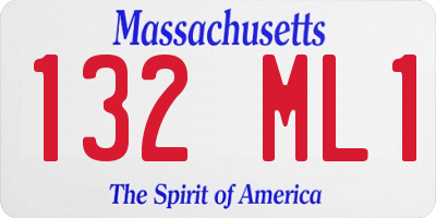 MA license plate 132ML1