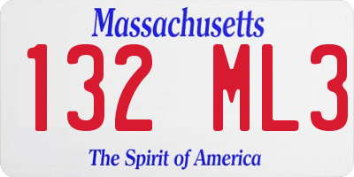MA license plate 132ML3