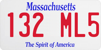 MA license plate 132ML5