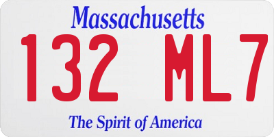 MA license plate 132ML7