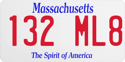 MA license plate 132ML8