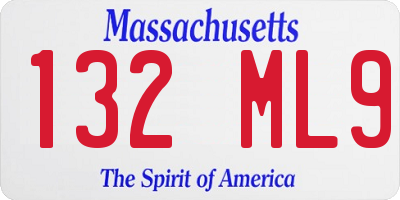 MA license plate 132ML9