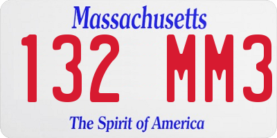 MA license plate 132MM3